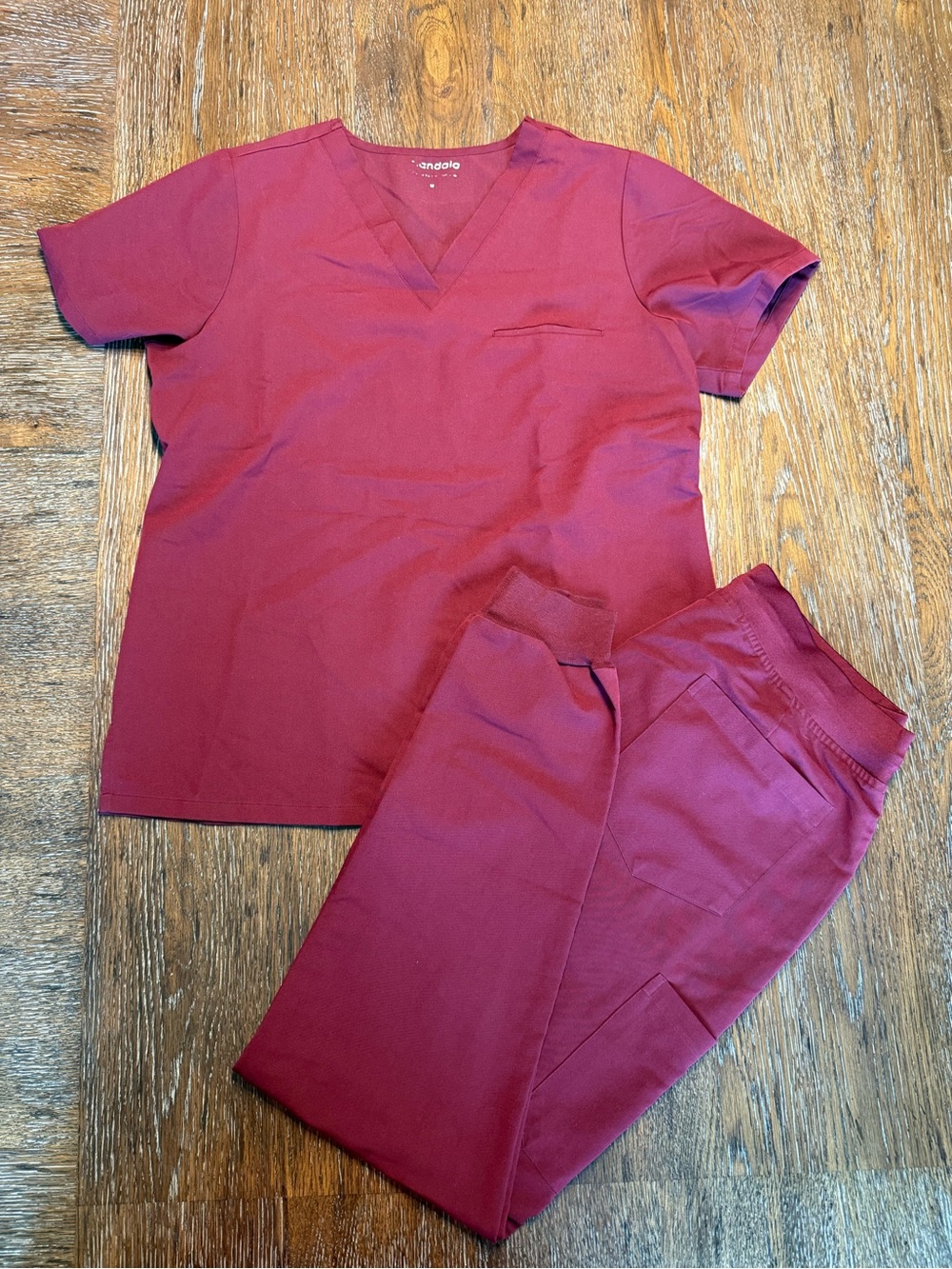 Mandala Maroon Scrub Top & Pants Set
